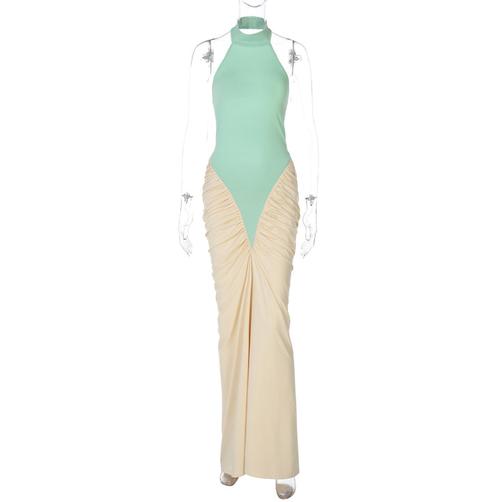 Damen Elegantes Kleid mit hochgeschlossenem Design und kunstvollen Drapierungen Echo Archiv