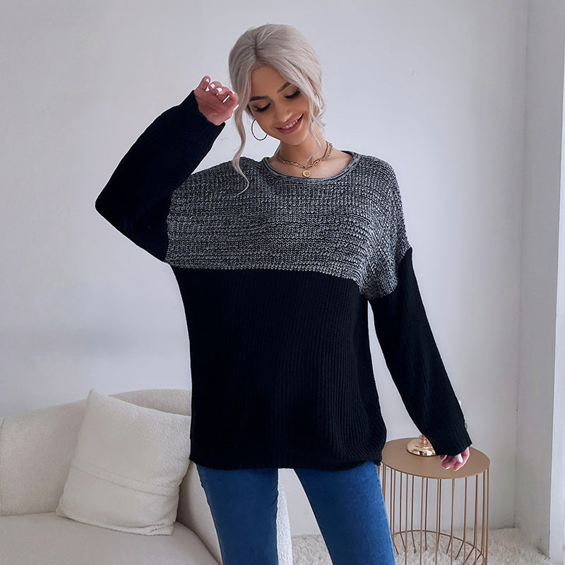 Damen Lässiger Strickpullover mit asymmetrischem Design Echo Archiv