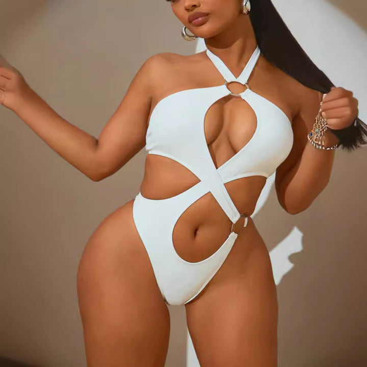 Damen Designer-Bikini mit asymmetrischem Schnitt und Ringdetails Echo Archiv