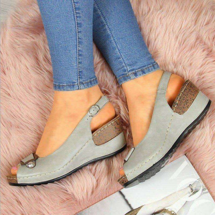 Damen Keil‑Slingback‑Sandalen mit gepolstertem Komfortfußbett und Zierschleife – Sorelia