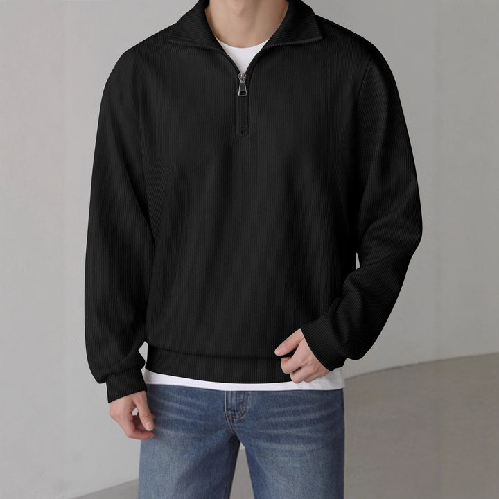 Herren lässiger Pullover mit halbem Reißverschluss Echoarchiv