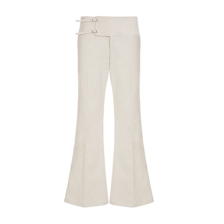 Damen High‑Waist Schlaghose aus Baumwollmix mit Elastikbund, Tunnelzug und aufgesetzten Taschen – Avélisse
