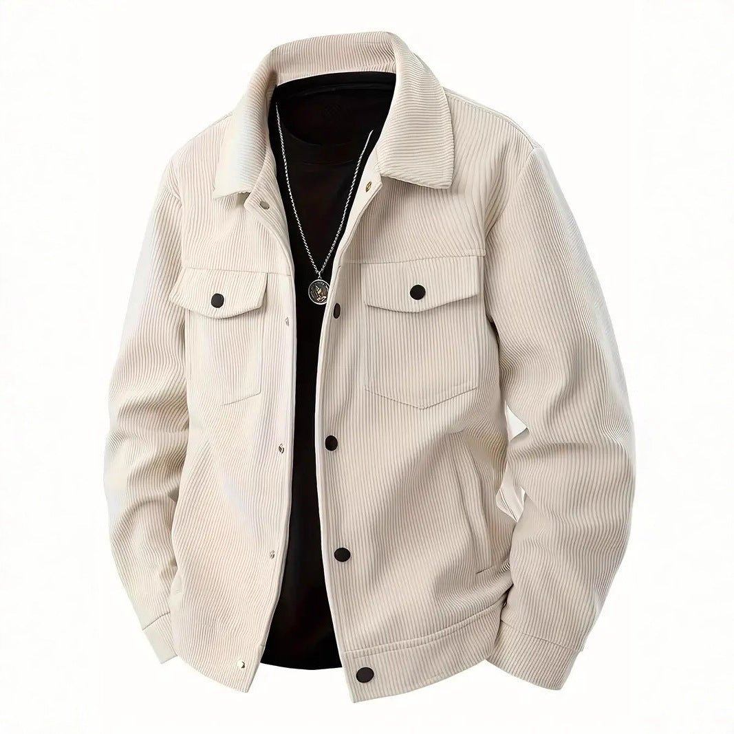 Herren strukturiertes Oberteiljacke mit praktischen Taschen Echoarchiv