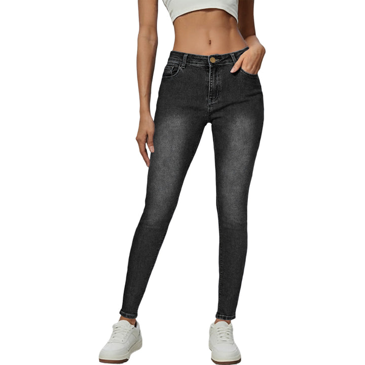 Damen Skinny Jeans im modernen Used-Look mit hohem Bund und elastischem Stretch Echo Archiv