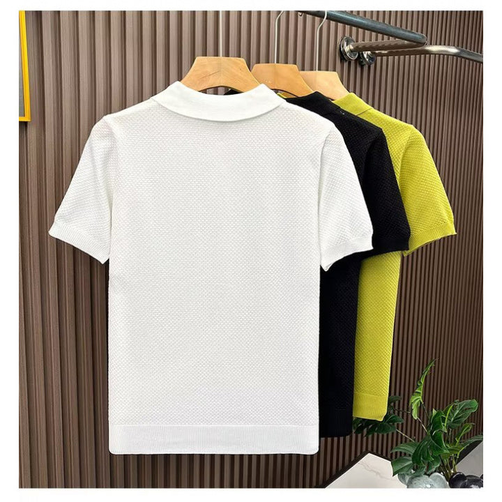 Herrenmode Poloshirt mit kurzen Ärmeln und Struktur Echo Archive