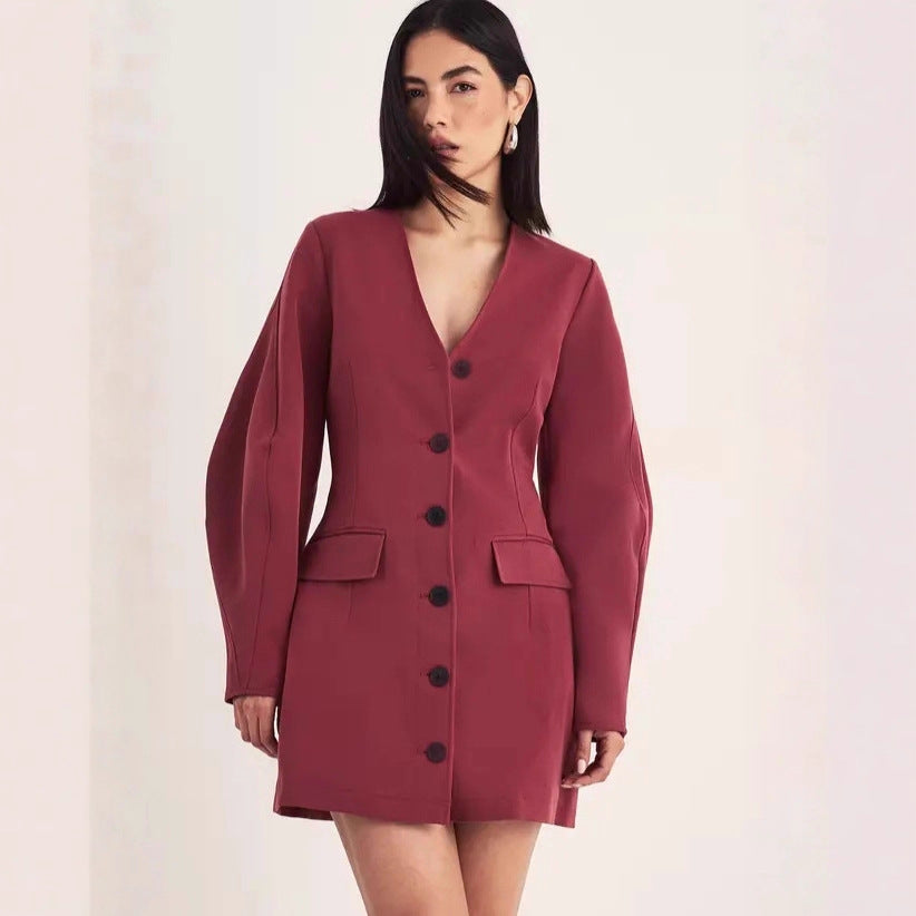 Damen Elegantes Blazer-Kleid mit Knopfdetails Echo Archiv