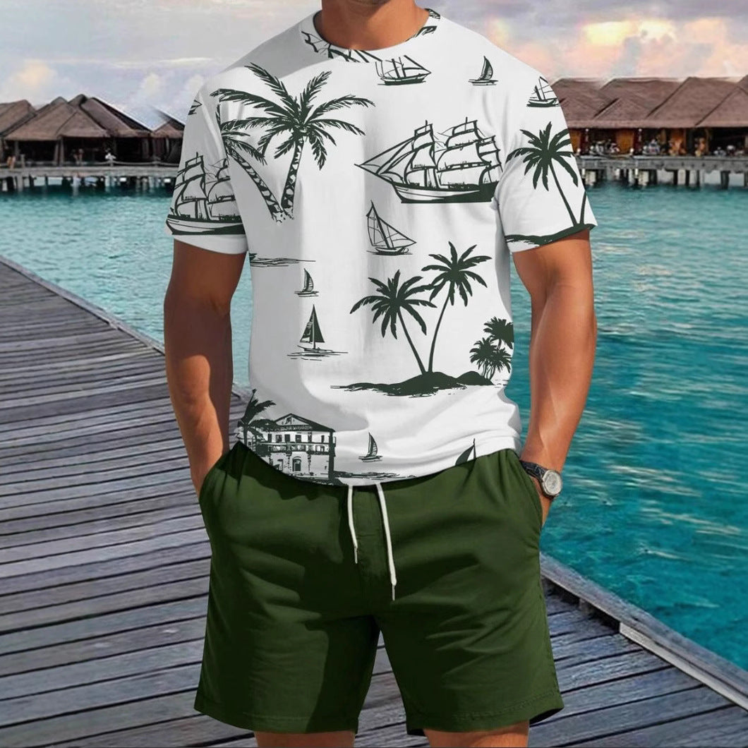 Herren Kurzarm-Shirt mit maritimem Motiv und entspannter Passform Echoarchiv