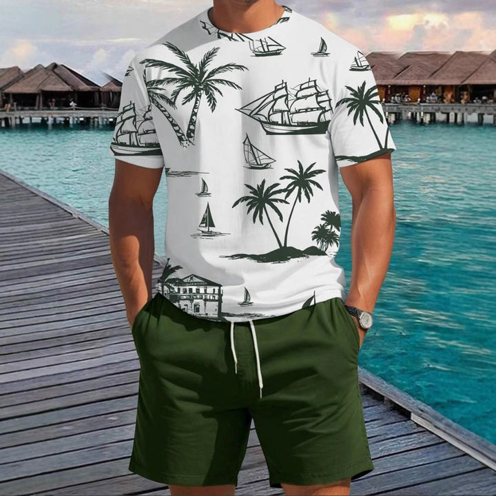 Herren Kurzarm-Shirt mit maritimem Motiv und entspannter Passform Echoarchiv