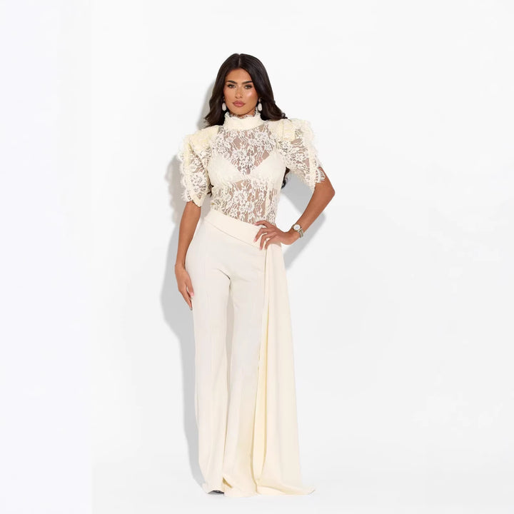 Damen Elegante Flared-Hose mit seitlichem Drapierungseffekt Echo Archiv