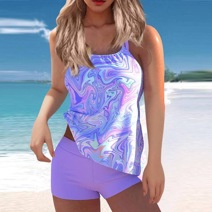 Damen Sportliches Tankini-Set mit stylischem Oberteil und bequemen Shorts Echo Archiv