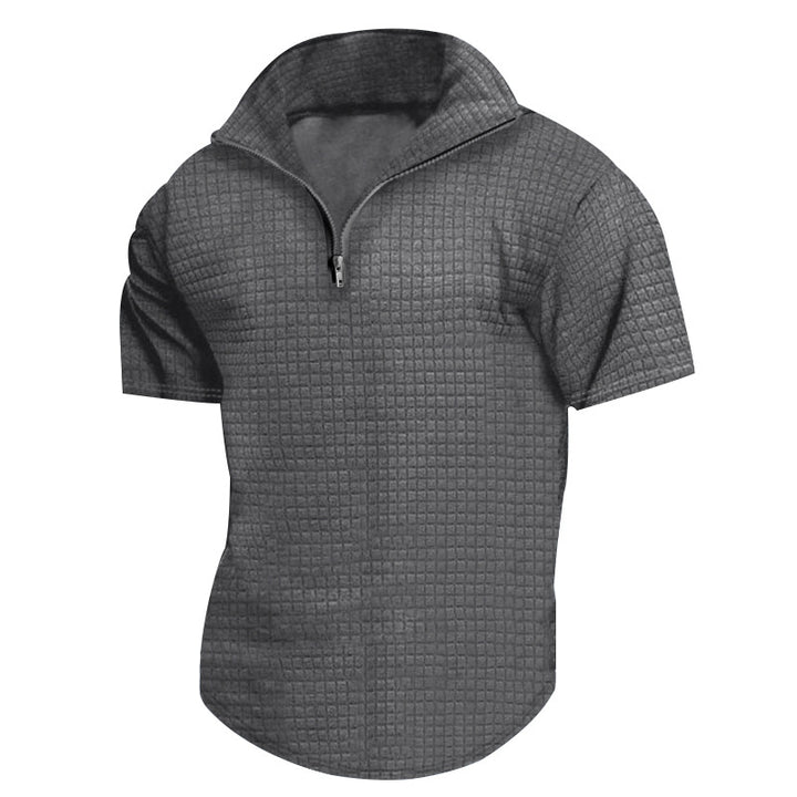 Herren konvertible Kurzarmjacke mit Reißverschluss und strukturiertem Design Echoarchiv