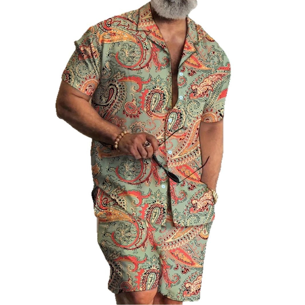 Herren Kurzarm-Hemd und Shorts Set Echoarchiv