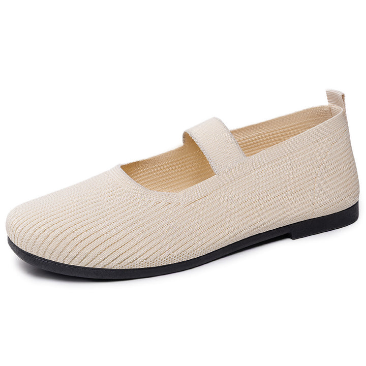Damen nan gestrickter Mary-Jane-Slipper mit elastischem Riemen, nahtlosem Sockeneinstieg und dämpfender Komfortsohle Echo Archiv
