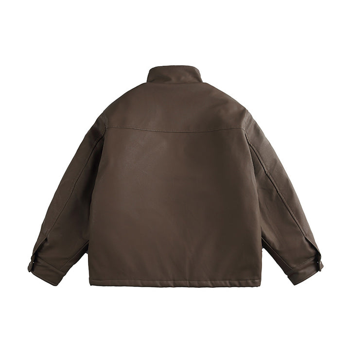 Herren Boxy‑wattierte Utility‑Blousonjacke mit hohem Stehkragen und aufgesetzten Pattentaschen Echo Archiv