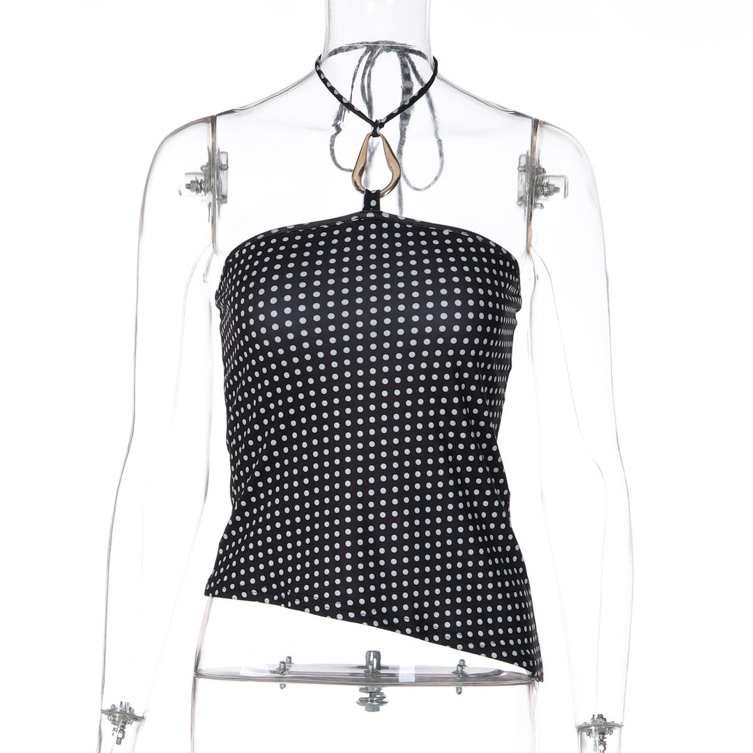Damen Trägershirt mit asymmetrischem Schnitt und Punktmuster Echo Archiv