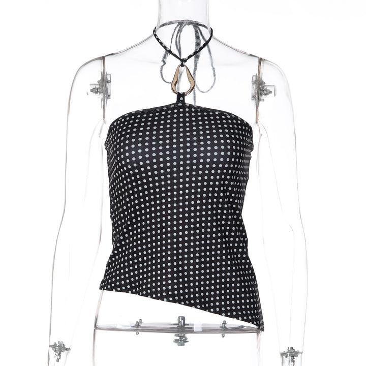 Damen Trägershirt mit asymmetrischem Schnitt und Punktmuster Echo Archiv