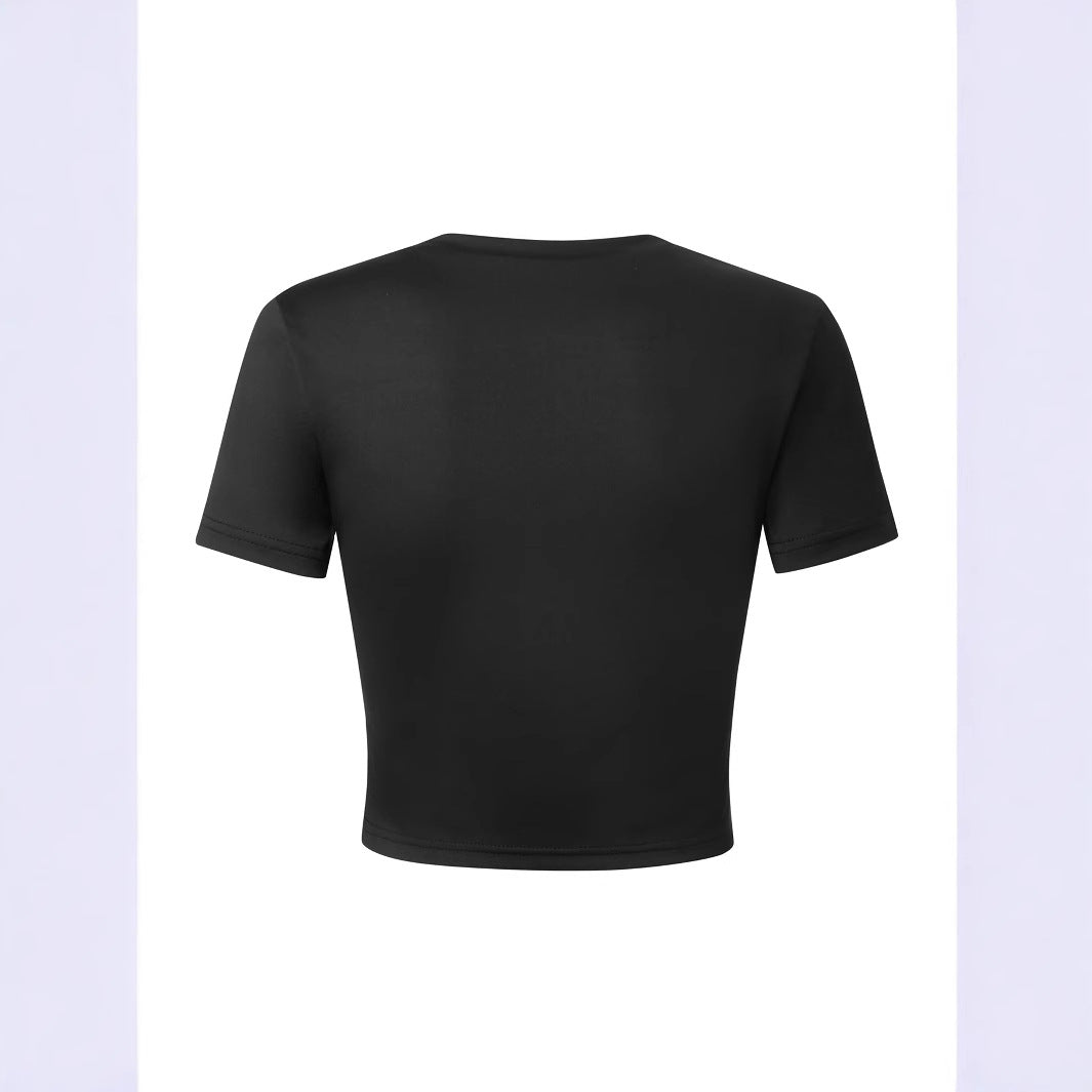 Damen Crop-Shirt mit auffälligem Typografie-Design Echo Archiv