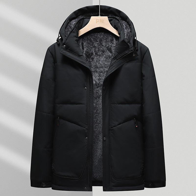 Herren Thermo‑Steppjacke mit weichem Teddyfutter, integrierter Kapuze & verdecktem Zwei‑Wege‑Reißverschluss Echoarchiv
