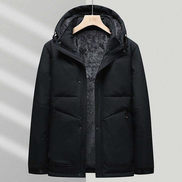 Herren Thermo‑Steppjacke mit weichem Teddyfutter, integrierter Kapuze & verdecktem Zwei‑Wege‑Reißverschluss Echoarchiv