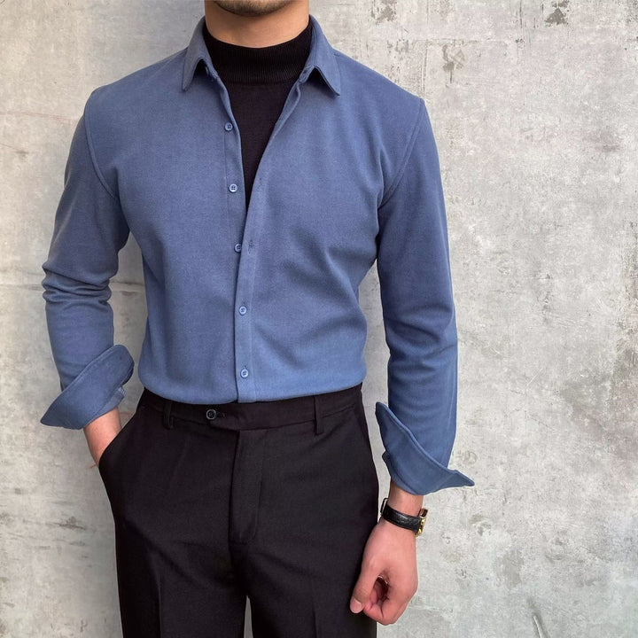 Herren Elegantes Langarmhemd Echoarchiv