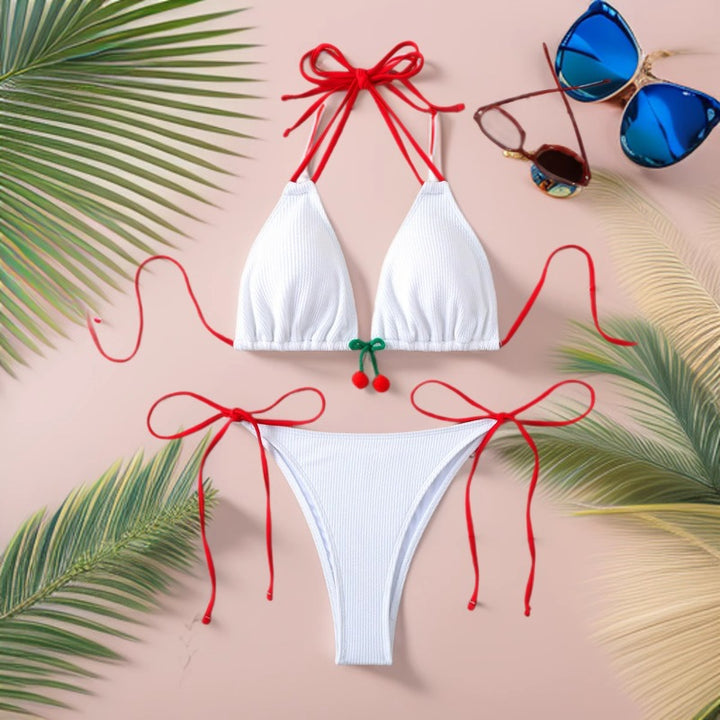 Damen Triangel-Bikini-Set mit verspieltem Knoten-Design Echo Archiv