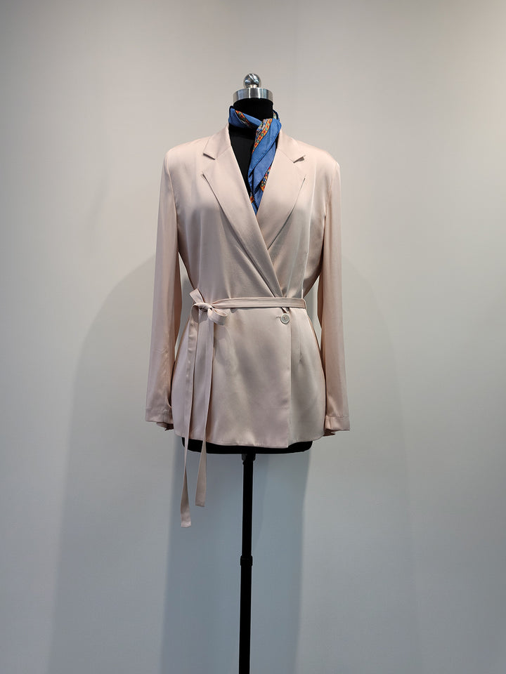 Damen Eleganter Satin Wickel-Blazer Echoarchiv