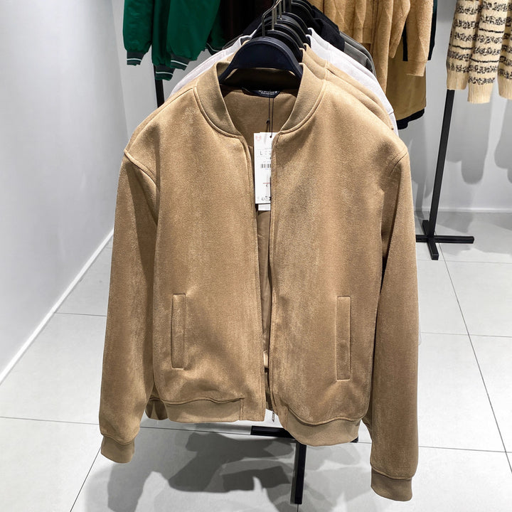Herren Wildleder-Bomberjacke mit feiner Struktur Echo Archiv