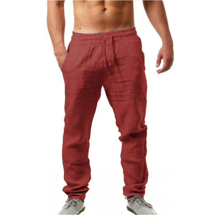 Herren luftige Leinenhose im relaxed Fit mit praktischem Kordelzug Echoarchiv