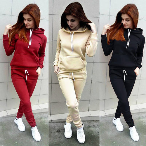 Damen Hausanzug-Set aus weichem Fleece mit Kapuzenpullover und Jogginghose – Auréline