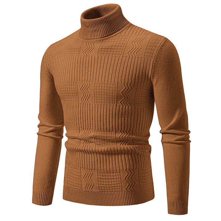 Herren Rollkragenpullover mit Strukturstrick und körpernaher Silhouette Echo Archiv