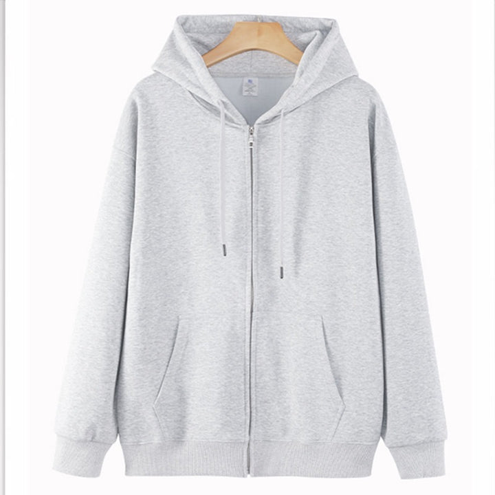 Unisex Oversize-Kapuzenjacke mit durchgehendem Reißverschluss & gerippten Bündchen Echoarchiv