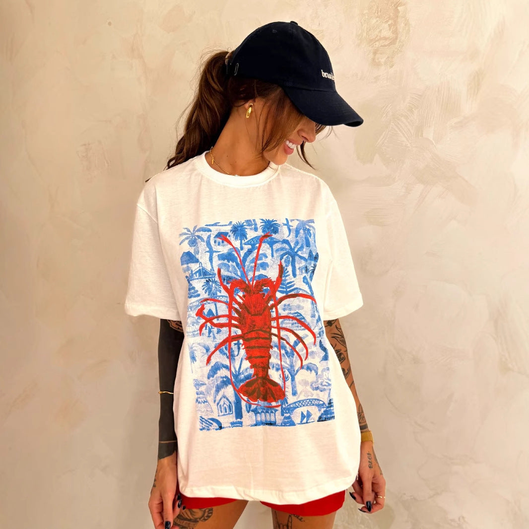 Damen T-Shirt mit künstlerischem Motiv im Vintage-Stil Echo Archiv