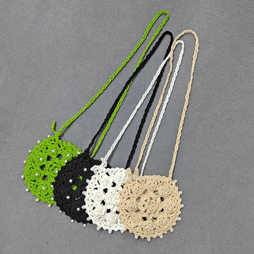Damen handgefertigte Häkel-Handtasche mit Perlenschmuck Echo Archiv