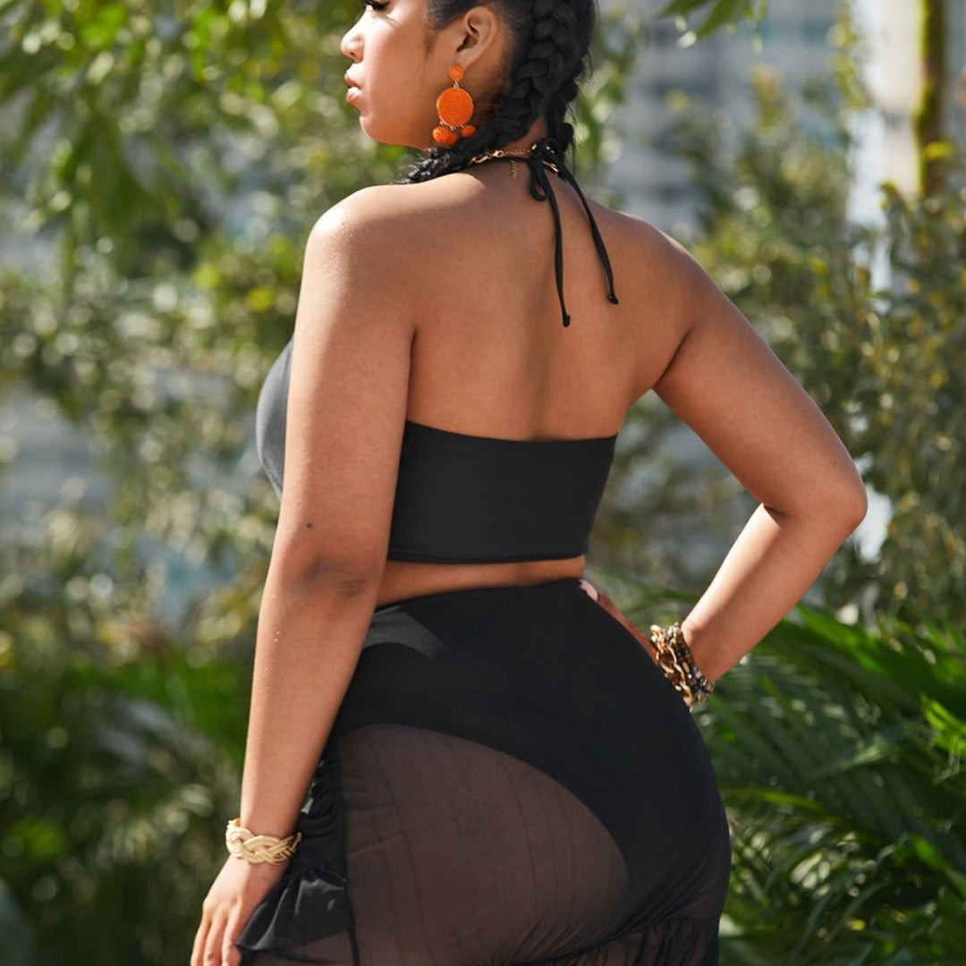 Damen Bikini-Set mit raffiniertem Knotendesign und hohem Taillenschnitt Echo Archiv