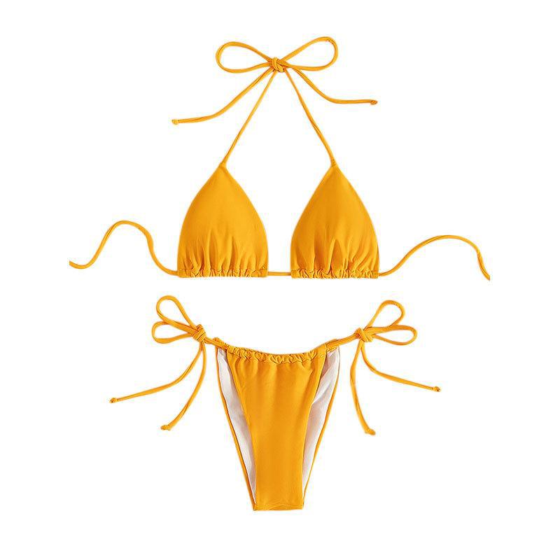 Damen Triangel-Bikini mit verstellbaren Schnürdetails und elastischem Bund Echo Archiv