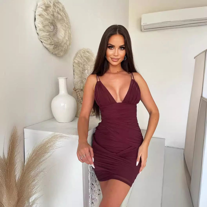 Damen figurbetontes Wickelkleid mit tiefem V-Ausschnitt Echo Archiv