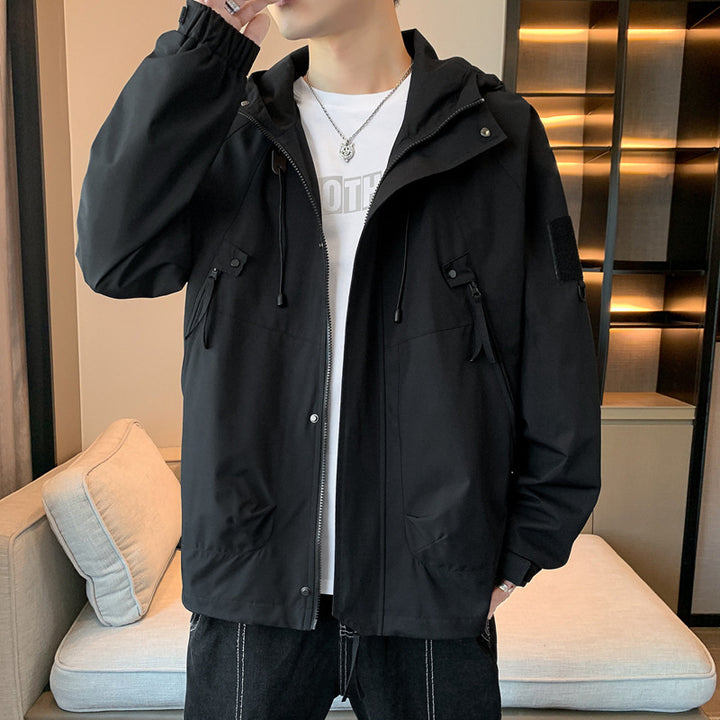 Herren lässige Outdoor-Jacke mit verstellbarer Kapuze und praktischen Taschen Echoarchiv