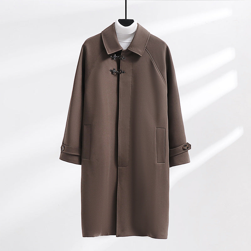 Damen Longline-Mantel mit Knebelverschluss und Raglanärmeln Echoarchiv