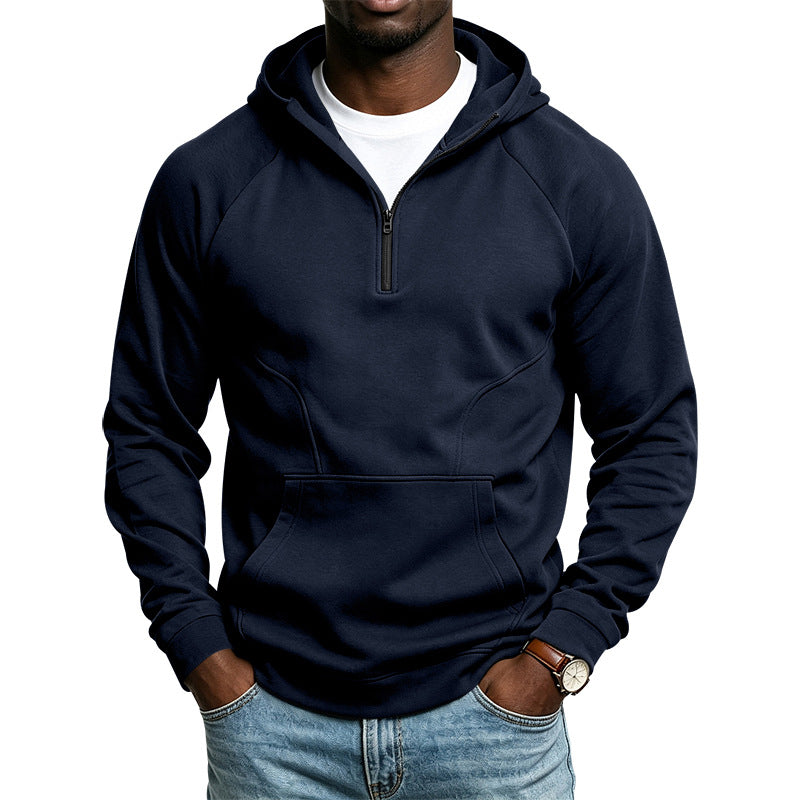 Herren Kapuzenpullover mit Kurzreißverschluss, Kängurutasche und Raglanärmeln Echoarchiv