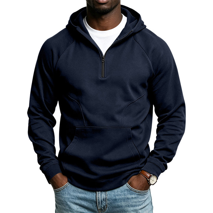 Herren Kapuzenpullover mit Kurzreißverschluss, Kängurutasche und Raglanärmeln Echoarchiv