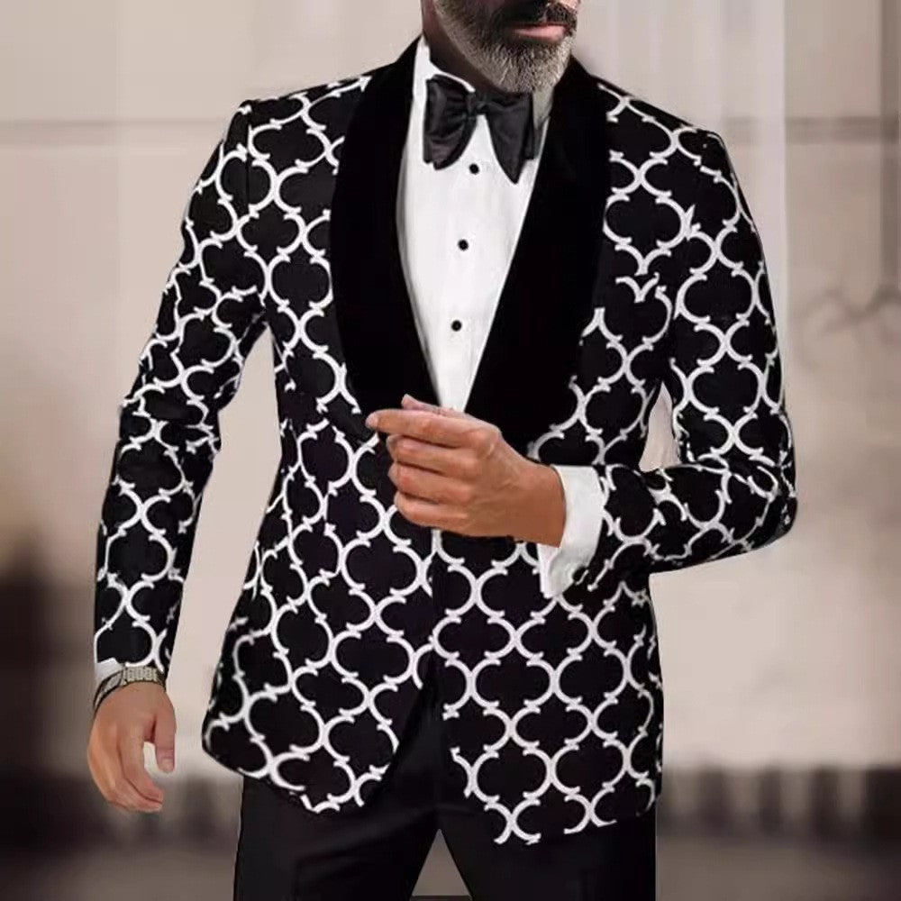 Herren eleganter Designer-Sakko mit auffälligem Muster Echoarchiv