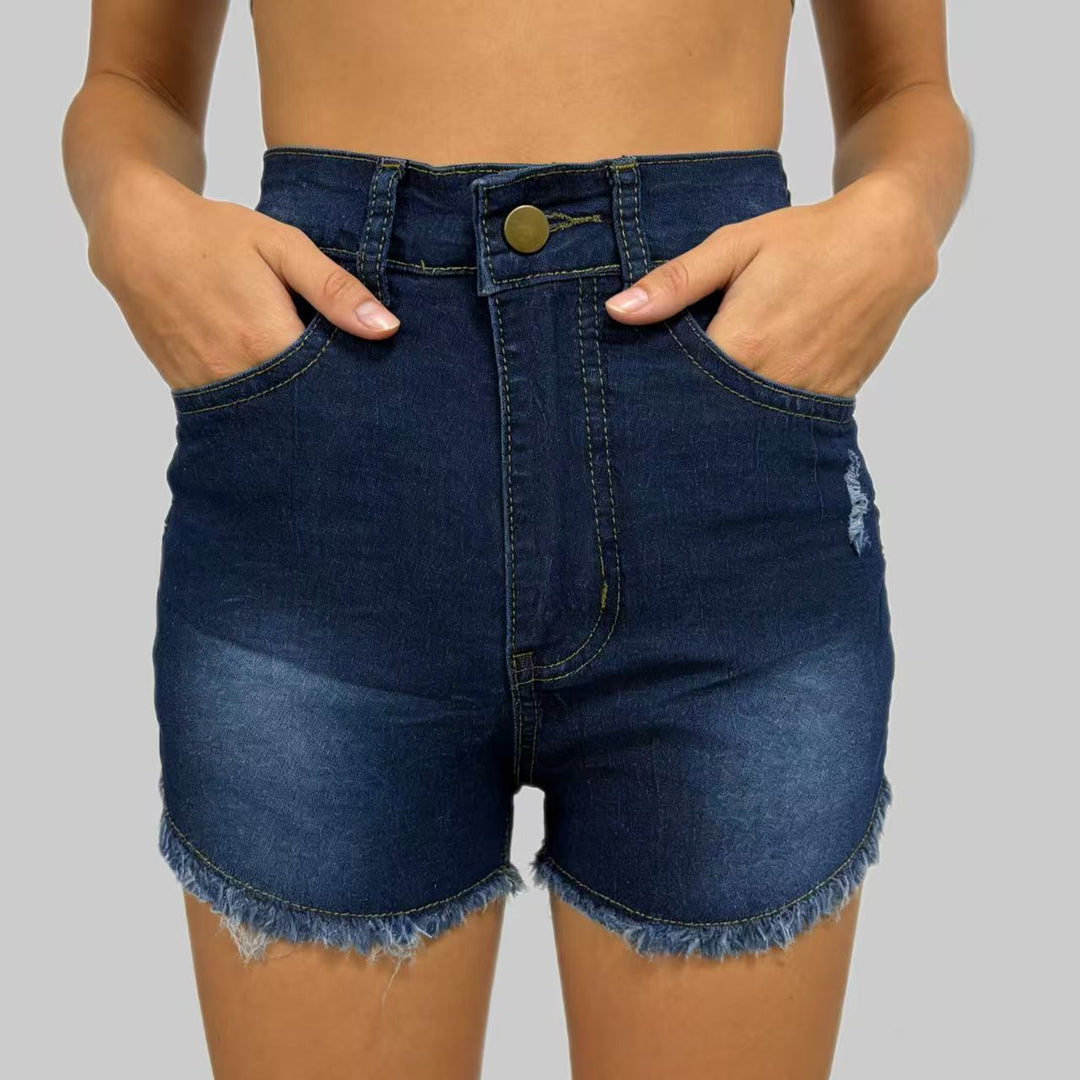 Damen Hochgeschnittene Denim-Shorts im angesagten Fransen-Look Echo Archiv