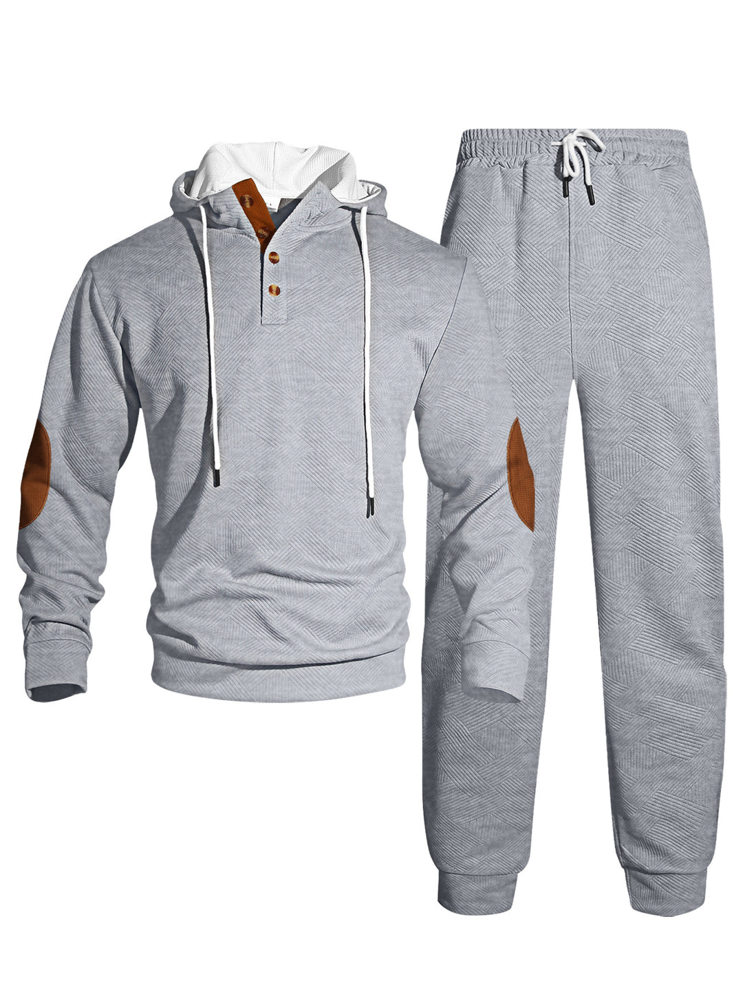 Herren modernes Sweatshirt- und Jogginganzug-Set mit stylischem Knopfverschluss Echoarchiv