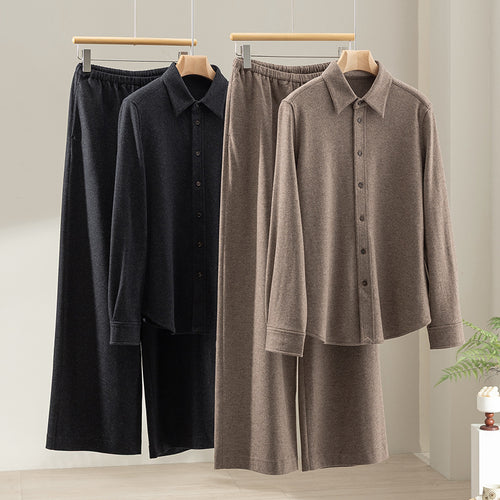 Damen Weite Feinstrick-Loungehose mit elastischem Bund Echoarchiv
