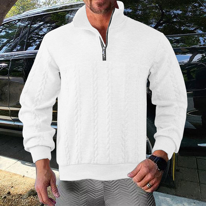 Herren Zip-Pullover mit strukturiertem Design Echoarchiv