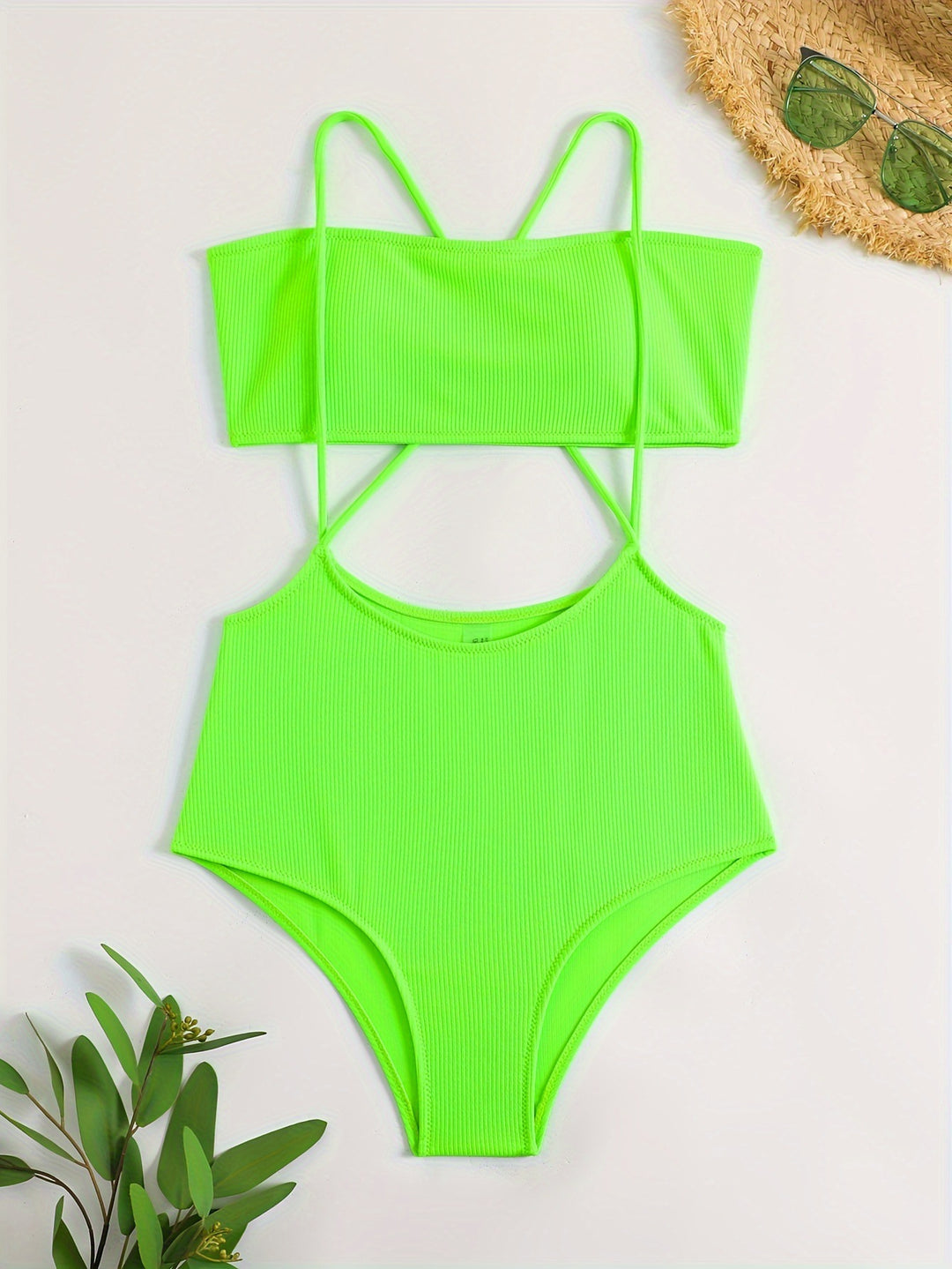 Damen Sportlicher Hochgeschnittener Bikini Echo Archiv