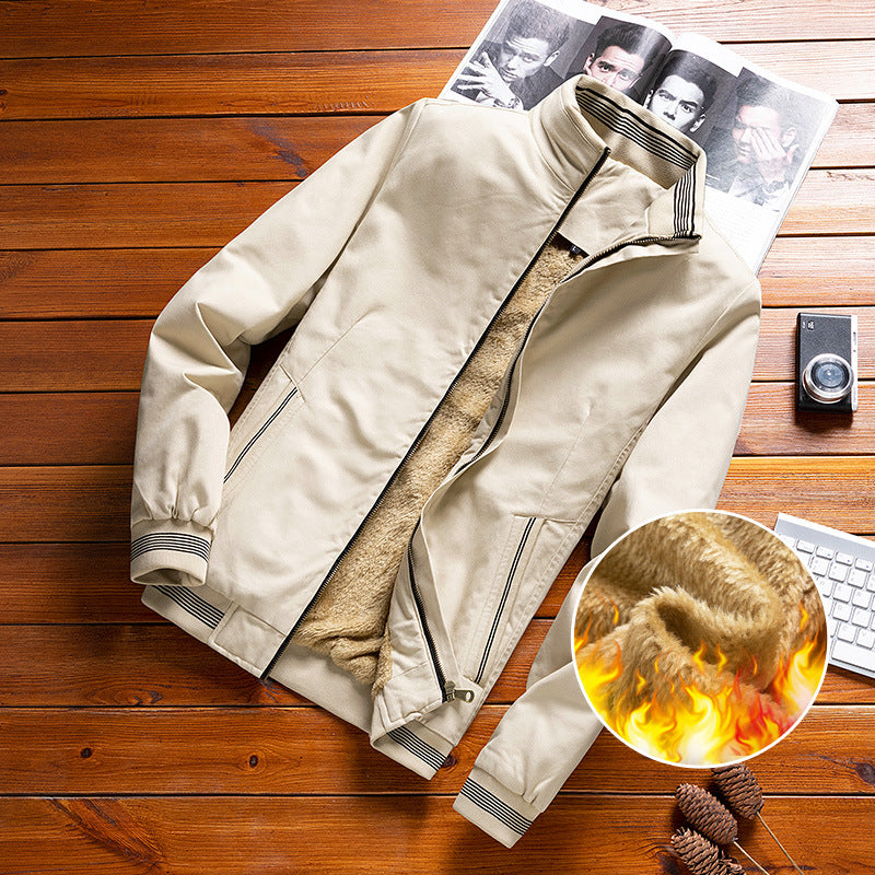Herren nan thermisch gefütterte Freizeit-Bomberjacke mit Teddyfutter, Reißverschluss-Taschen und Stehkragen Echo Archiv