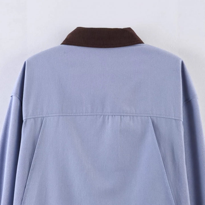 Damen Overshirt-Jacke mit Kontrastkragen und vier aufgesetzten Taschen Echo Archiv