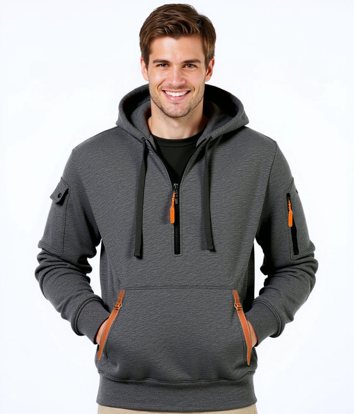 Herren modischer Kapuzenpullover mit vielseitigen Taschen und modernem Reißverschluss Echoarchiv