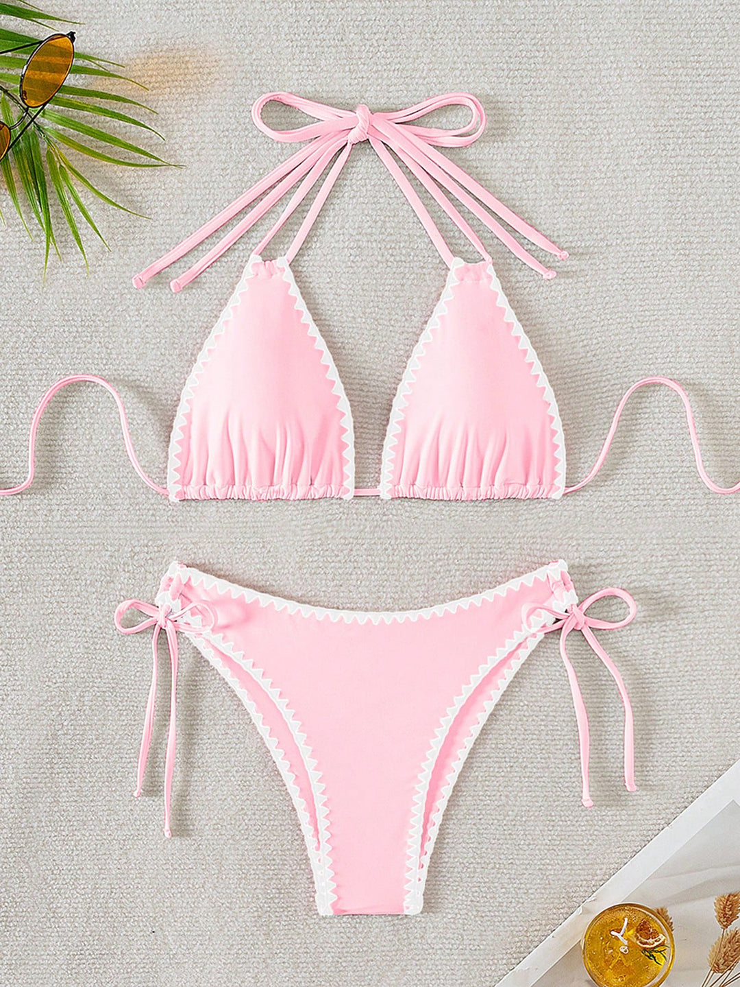 Damen Triangel-Bikini mit verspielten Kontrastnähten Echo Archiv